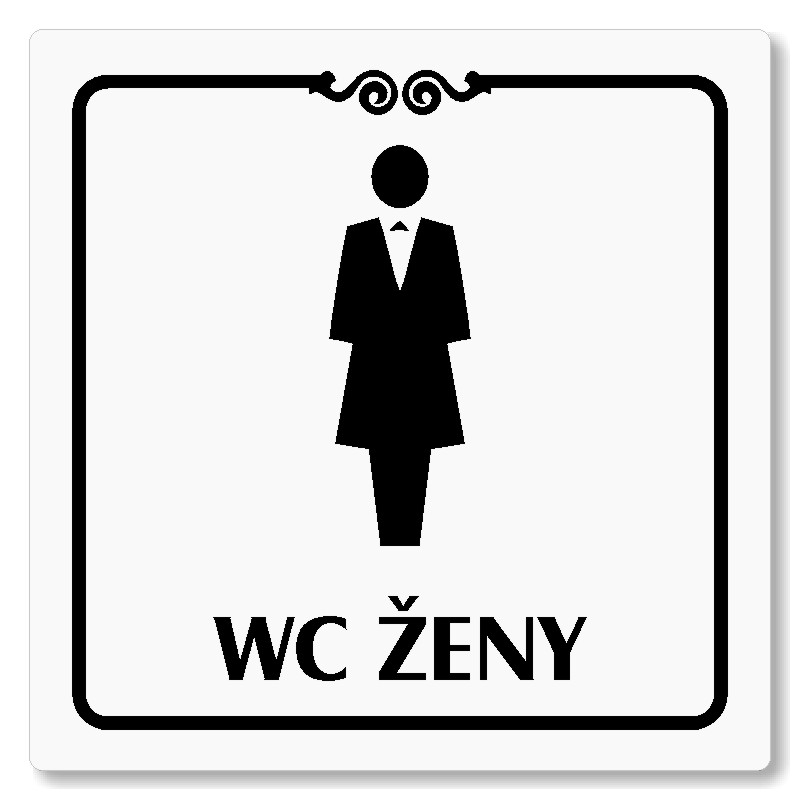 WC ženy, 118x118mm, bílá, Texas